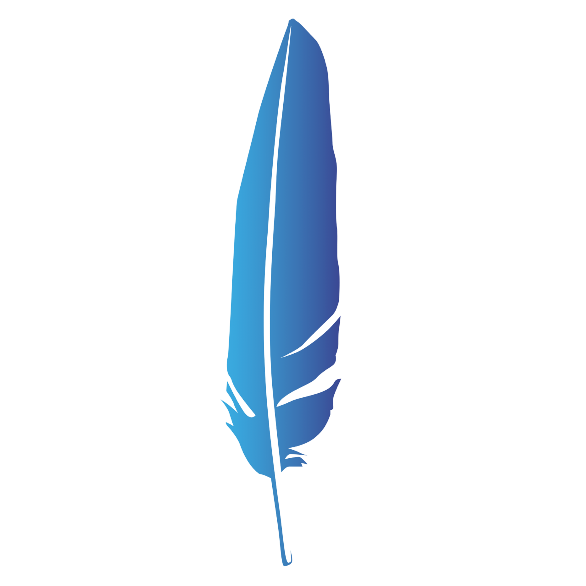 Blue feather quill